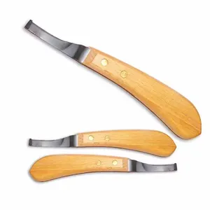 Equine Cattle Goat Right Left handed Horse Care Farrier Hoof Knife Cattle Wood Handle Veterinary Instruments