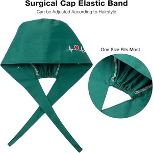 Gorro de enfermera de quirófano de Color sólido, botón a prueba de polvo de Estomatología UCI para mujer, diadema, gorro quirúrgico para quirófano - Product Image 2