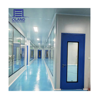 Portes battantes doubles en acier inoxydable pour salle blanche avec isolation acoustique souple et flexible en verre