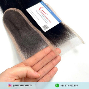 Cierre 2x6 De encaje transparente HD fino crudo al por mayor, cabello humano brasileño virgen 13*4 13*6 cierre frontal de encaje HD - Product Image 2