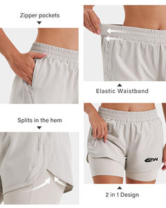 Shorts de sport pour femmes fabriqués avec du polyester recyclé respirant et à séchage rapide, vêtements de sport durables - Product Image 5