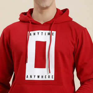 Sudaderas con capucha de Otoño de algodón 100% de Color rojo personalizado de gran tamaño French Terry Digital ecológico transpirable 2025 Diseña tu propia calidad - Product Image 5