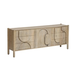 High End Pictograph <b>TV</b> Stand Storage High Quality Mango <b>Wood</b> Contemporary Living Room Media <b>Cabinet</b> for Home Furniture Hotel Use - Product Image 1