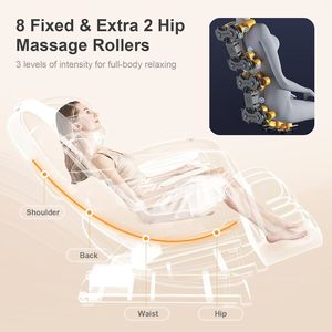 Sillón de Masaje con Mecanismo de Ondas Sincronizadas Único, Reclinable de Gravedad Cero para Todo el Cuerpo, con Riel para Yoga y Estiramiento, Modo de Control por Voz y Reposapiés Automático - Product Image 3