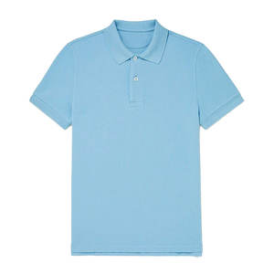 Polo de streetwear premium pour homme |   Tissu piqué bleu ciel arctique uni, respirant, léger, décontracté, style urbain, haut de base - Product Image 1