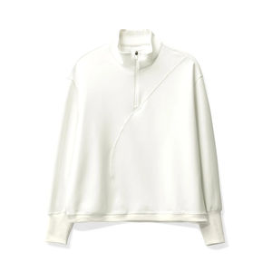 Sudadera con capucha de color liso para mujer, con cremallera de un cuarto, estilo oversize, con bolsillos, ropa de otoño - Product Image 4