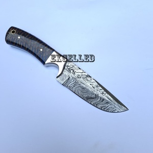 Vente chaude plume motif damas acier Skinner couteau lame fixe chasse et survie couteau avec manche en pomme de pin - Product Image 3