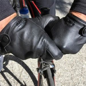 Gants de conduite et de cyclisme en cuir noir faits à la main Compatible avec l'écran tactile Durable Confortable et Premium Fit pour une utilisation en toutes saisons - Product Image 3