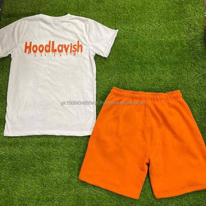 Ensemble t-shirt et short personnalisé personnalisé streetwear lavage t-shirt ensemble court hommes t-shirt et ensemble court - Product Image 2