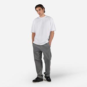 Pantalon de jogging décontracté pour homme, gris, coupe droite, 100% coton, respirant, séchage rapide, fermeture à cordon, léger, pour l'hiver - Product Image 2