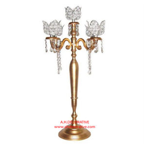 Top Qualité Or Brut Candélabre 5 Bras Bougeoir Stand De Luxe Mariages Fête Décoration À La Main Candélabre à Vendre - Product Image 6