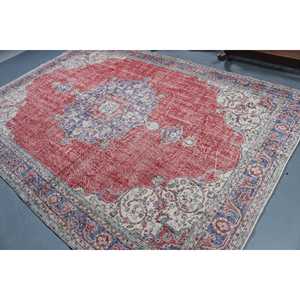 Alfombra Turca Vintage Extra Grande de 7.1x10.1 pies (216x308 cm), Alfombra Abstracta Roja - Product Image 4