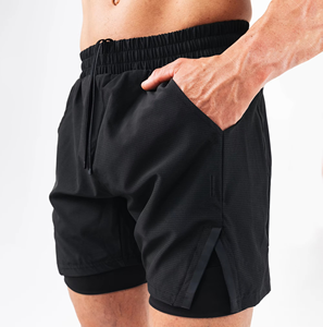 Short de jogging pour homme, séchage rapide, entraînement, gym, fitness, sports d'été, course à pied, shorts d'été à motif uni - Product Image 5