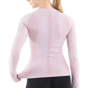 Oem Wholesale Top Quality Women Long Sleeve Compression Workout Shirts <b>Net</b> <b>Mesh</b> Yoga Tops - Product Image 6
