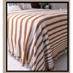 Cubrecama Ligero de Algodón 100% Natural Lavable, Estilo Bohemio a Rayas, 200x320cm para Uso Doméstico - Product Image 6