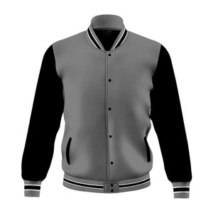 Chaqueta Bomber Varsity de Lona Sólida de Alta Calidad para Hombre, Estilo Universitario de Béisbol, Invierno, Poliéster/Algodón, Venta al Por Mayor - Product Image 4
