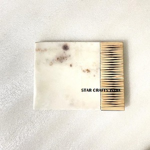 Bandeja de corte de ratán de mimbre y mármol blanco natural hecho a mano indio y tabla de cortar verduras tabla de queso - Product Image 3