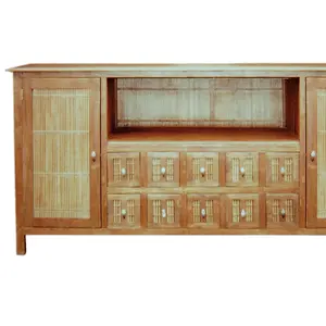 Holzmöbel Wohnzimmer Seitenteile Schrank mit Schubladen Kombination robuster Fernsehtisch Heimmöbel