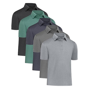 เสื้อเชิ้ตแขนสั้นผู้ชาย สีพื้น ผ้าถัก สวมใส่สบาย กระดุมผ่าหน้า ทรงปกติ 100% ไนลอน ระบายอากาศได้ดี สีเทา สีกรมท่า สีดำ - Product Image 4