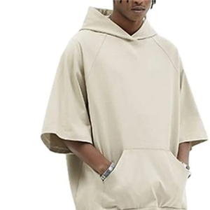 Customized Two-piece Set Fleece Hoodie and <b>Shorts</b> High Quality Streetwear Oversized Fit <b>Men's</b> Hoodie and <b>Shorts</b> Set - Product Image 6