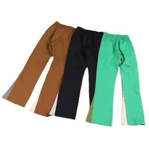 Pantalon de survêtement ample et évasé pour homme, personnalisé, en molleton épais 100% coton/molleton, uni, coupe droite, rayé, 2026 - Product Image 2