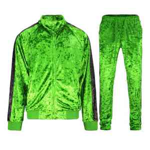 Venta al por mayor bajo MOQ hombres terciopelo chándales alta calidad nuevo diseño calidad superior alta visibilidad sostenible hombres terciopelo chándal - Product Image 1