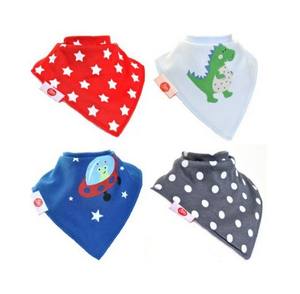 Suave 100% algodón orgánico bebé baberos bandana lado frontal algodón lado trasero impermeable poliéster baberos bandana bebé - Product Image 1