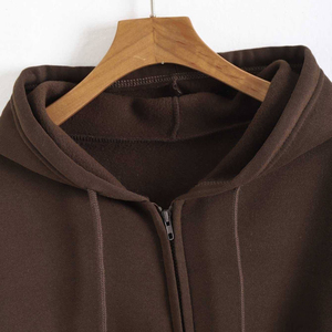 Nouveaux hommes sur mesure de haute qualité vierge plaine 100% à manches longues fermeture éclair sweats à capuche Premium Simple décontracté poches pour hommes - Product Image 5