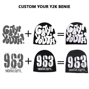 Bonnets d'hiver tricotés avec logo personnalisé partout dépouillé de diamants Mea Culpa Y2k Bonnet en strass pour femme - Product Image 4