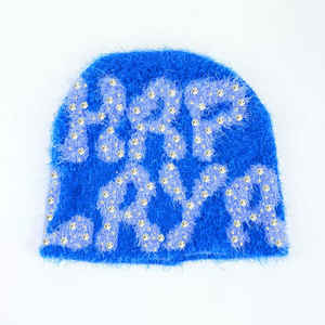 Gorro de mohair ligero con textura acanalada Gorro de mohair colorido para trajes Casuales - Product Image 1