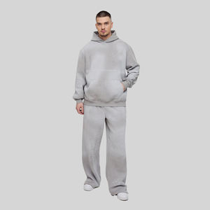 Conjunto Deportivo de Invierno 2026 para Hombre, 100% Algodón, Pantalones y Sudadera con Capucha, Estilo Desgastado por el Sol, Logotipo Personalizado, Talla Grande - Product Image 1