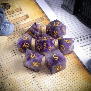 Meilleure qualité et super vente sur Soha Agate Natural Kambaba Jasper Crystal Gemstone Dnd Dice Sets avec tous les numéros en vente - Product Image 3