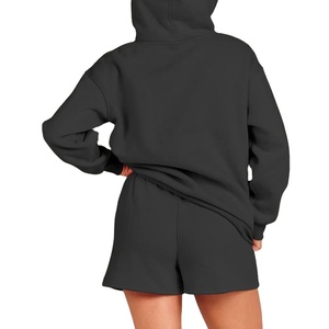 Ensemble confortable pour homme : sweat à capuche et short en polyester/coton, taille élastique, toile décontractée, doux, impression de logo personnalisée, service OEM - Product Image 6