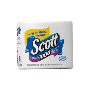 กระดาษบริสุทธิ์4ม้วนแบบใช้แล้วทิ้งกระดาษชำระ3ply ต้านเชื้อแบคทีเรียมีจุดนูน papel higienico - Product Image 1