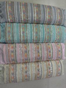 Nueva llegada de algodón impreso Faux Georgette tela bordada tul Material India precio al por mayor vestidos de novia trajes de trabajo - Product Image 4