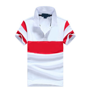 เสื้อโปโลผ้าฝ้ายแขนสั้นสำหรับผู้ชายเสื้อโปโลผ้าฝ้ายสีทึบดีไซน์ใหม่บริการ OEM ตามสั่ง - Product Image 2