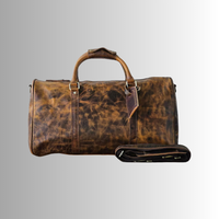 Sac de voyage de luxe vintage en cuir Crazy Horse pour homme, sac de sport, sac de week-end, imperméable, compartiment à chaussures, cuir véritable