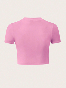 Venta al por mayor transpirable último diseño mujeres en blanco 100% algodón estirable Crop Tops mujeres recortadas camisetas - Product Image 3