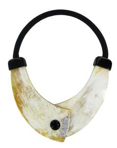 Pulido recién llegado collar de cuerno de buey de búfalo pulido estilo Animal hueso joyería diseño Natural cuentas mujeres niñas regalos de boda - Product Image 1