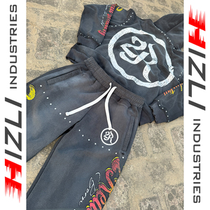 Conjunto Deportivo Personalizado de Invierno, Transpirable, con Capucha, 100% Algodón Ecológico, con Pedrería, Estilo Urbano, Pantalones Anchos y Holgados - Product Image 3