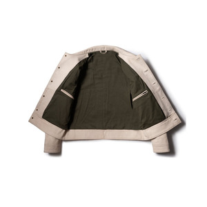 Chaqueta de cuero de vaquero con bolsillos delanteros de cuero de vaca genuino para hombre Forro interior de cierre de cremallera genuina - Product Image 5