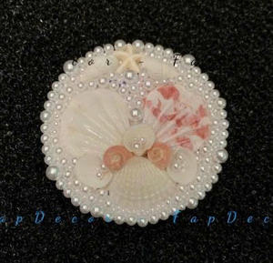 Mini Round Seashell Mirror Handmade Vietnam Marine Shell <b>Ornamentation</b> Design - Product Image 2