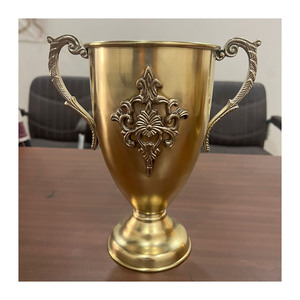 High Quality 2025 Customized Design Vintage Style Nickle Plated Brass Sports Trophy <b>Cups</b> Trophy for Football Cricket Trophy - Product Image 2