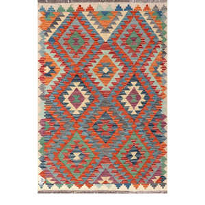 Alfombra Kilim de Maimana, Afganistán, 150 x 103 cm, Alfombra Tradicional Afgana - Product Image 1