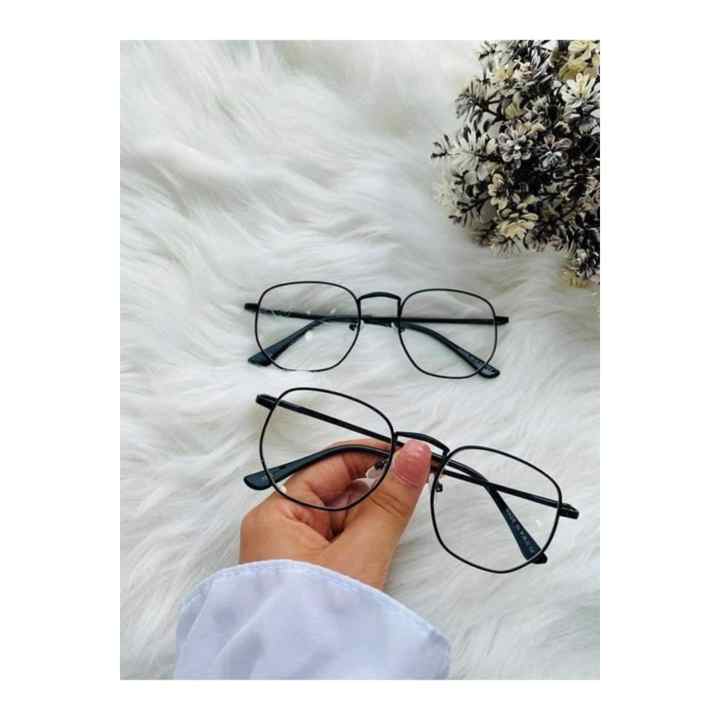 Black Pentagonal Unprescribed Blue Light Protective Screen Glasses