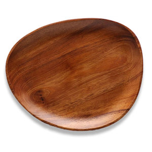 Platos cuadrados de madera hechos a mano, platos multiusos para ensalada, postre y aperitivo, juego de vajilla rústica de madera Natural - Product Image 1