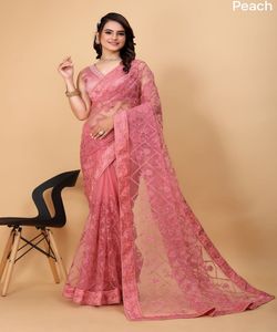 Katan indien Saree dernier concepteur tenue de fête mariage dames femmes porter Georgette soie broderie travail Sari avec chemisier vêtement - Product Image 3