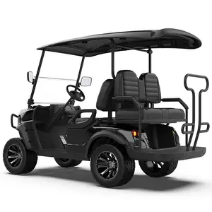 Carrito de golf eléctrico levantado Carros de golf eléctricos para salidas Nuevo diseño 2 + 2 asientos Negro Atv/UTV Piezas y accesorios CE 48V 3-4