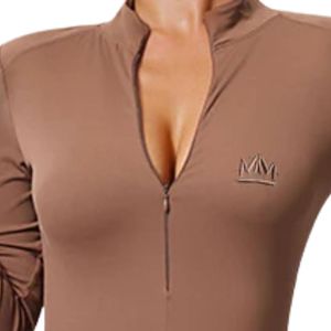 Robe moulante courte à col montant et fermeture éclair pour femme, manches longues, extensible, décontractée, tenue de rue - Product Image 5