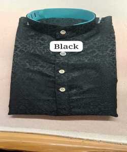 Nuevo Kurta Corto de Moda para Hombre, Estilo Khadi de Algodón para Invierno, Cuello de Pijama, Achkan, Bandhgala, Sherwani, Kurti Pakistaní Azul Marino - Product Image 5